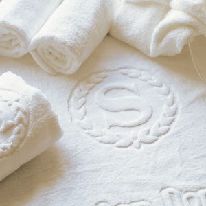 hotel logo woven towels
