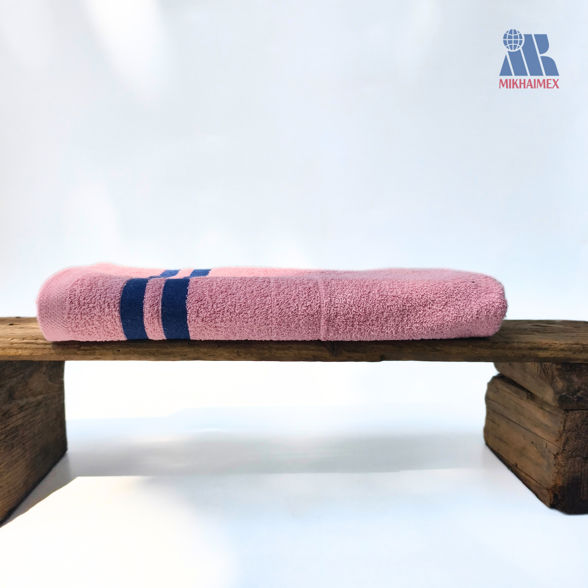 Polo Cotton Towel In Pink And Purple Stripes