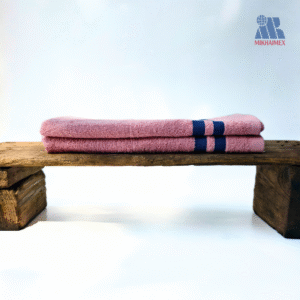 Polo Cotton Towel In Pink And Purple Stripes