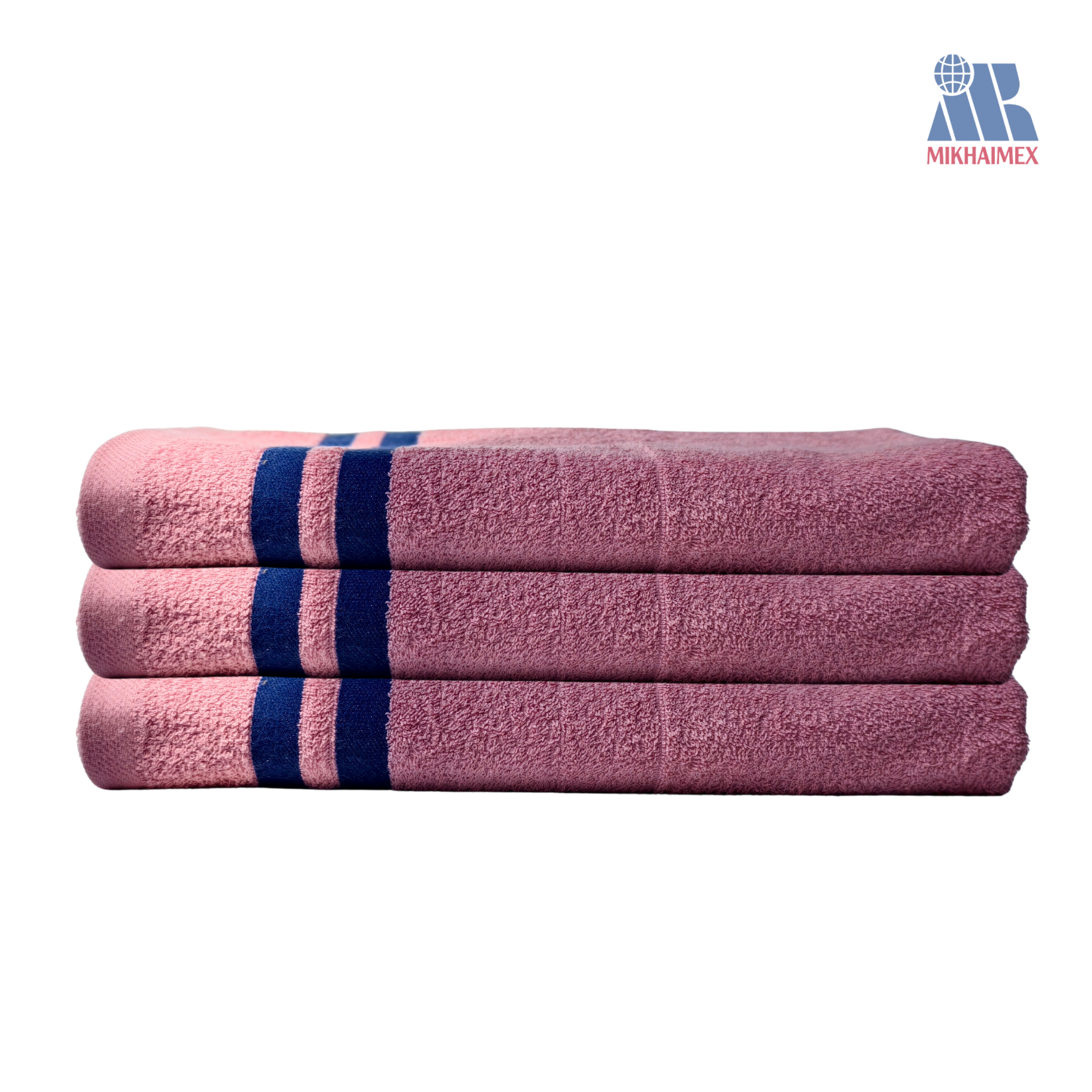 Polo Cotton Towel In Pink And Purple Stripes