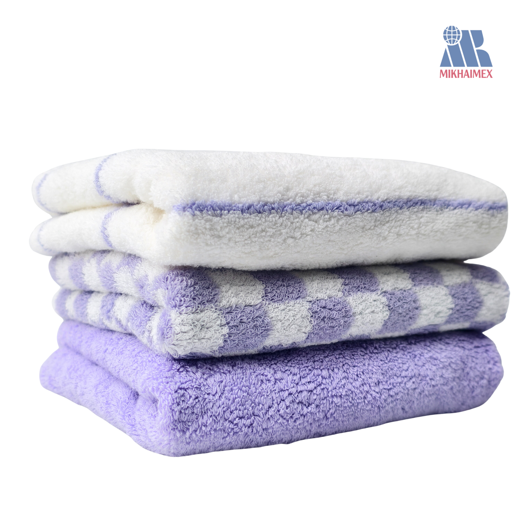 Meditor Pink–White Check Cotton Towel