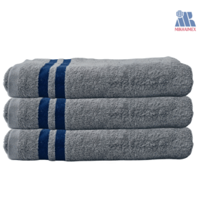 Gray And Purple Striped Polo Cotton Towel