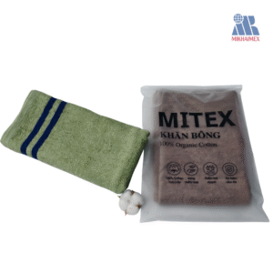 Polo Cotton Towel in Green with Purple Stripes