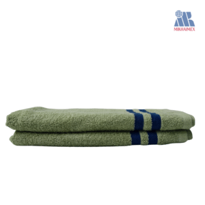 Polo Cotton Towel in Green with Purple Stripes