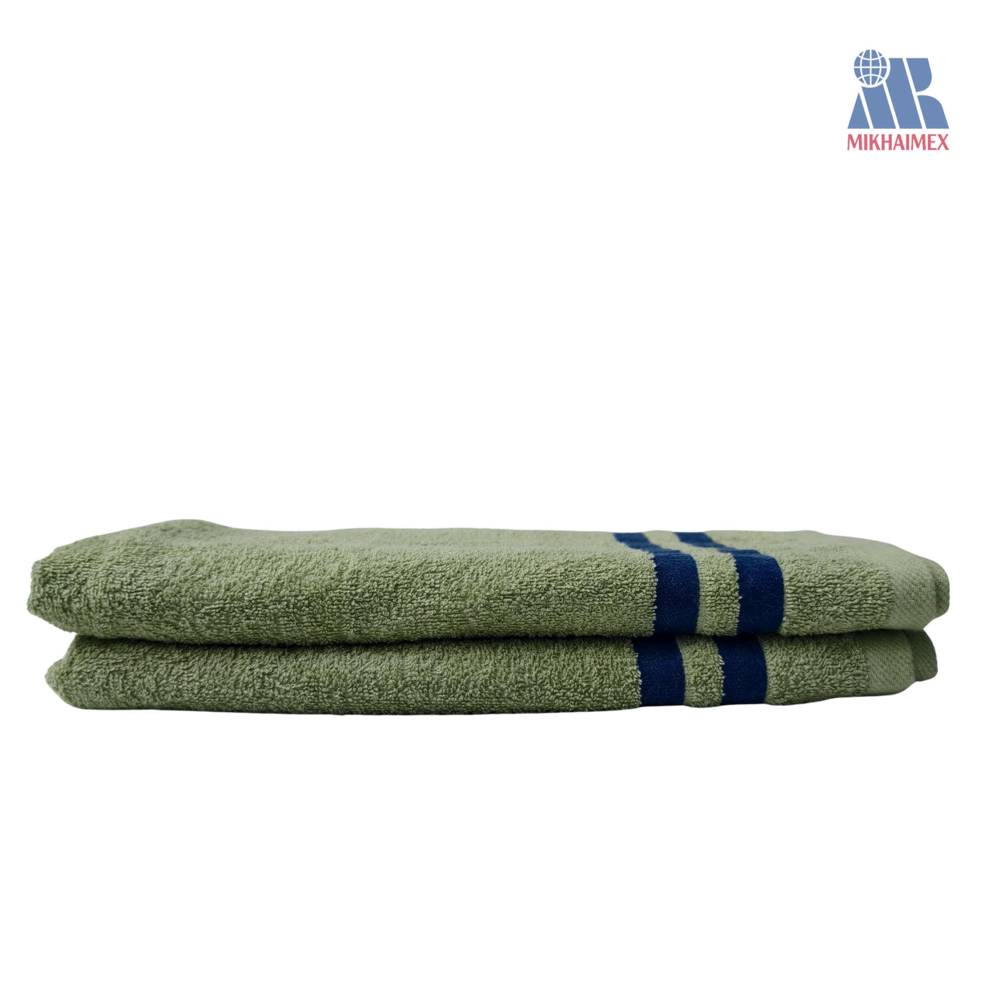 Polo Cotton Towel in Green with Purple Stripes Polo Cotton Towel in Green with Purple Stripes