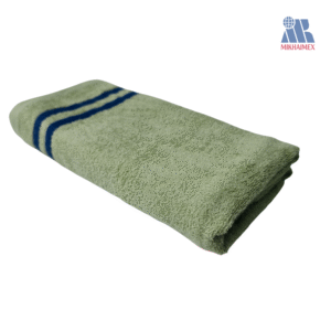 Polo Cotton Towel in Green with Purple Stripes